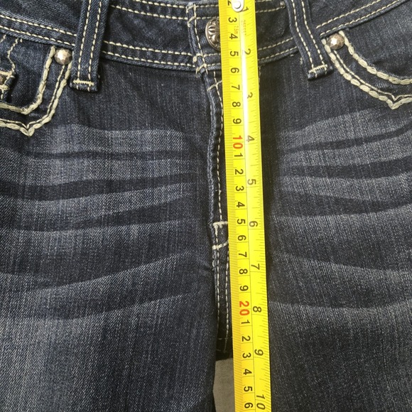 Ariat Jeans Women Sz 30 S Blue Denim Amber Western Straight Distressed Pants Hot - Picture 12 of 16